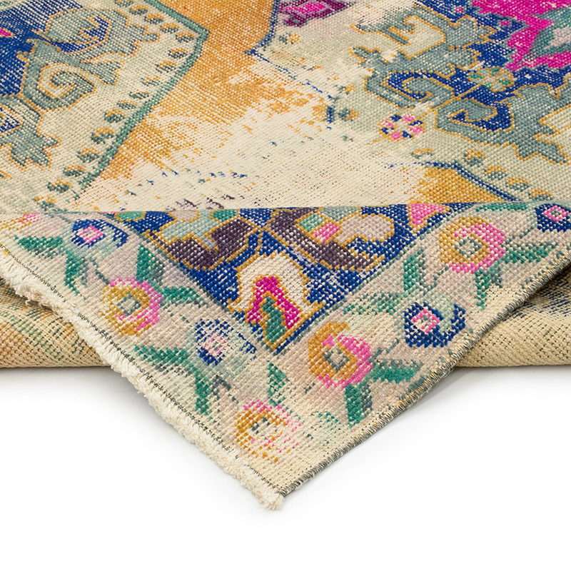 Alfombra Vintage Turca Anudada a Mano - 128 cm x 223 cm - K0092741