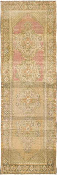 Vintage Turkish Hand-Knotted Runner - 3' 2" x 9' 1" (38" x 109")