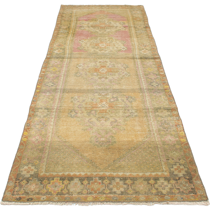 Vintage Turkish Hand-Knotted Runner - 3' 2" x 9' 1" (38" x 109") - K0092742