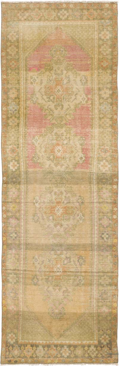 Vintage Turkish Hand-Knotted Runner - 3' 2" x 9' 1" (38" x 109")