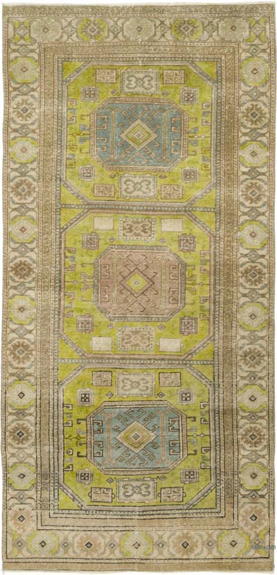 Vintage Turkish Hand-Knotted Rug - 2' 11" x 6' 1" (35" x 73")