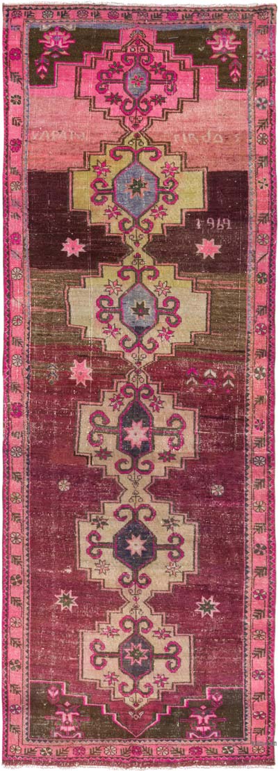 Vintage Turkish Hand-Knotted Runner - 4' 9" x 13'  (57" x 156")