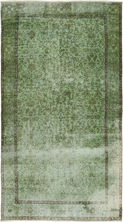 Over-dyed Vintage Hand-Knotted Turkish Rug
