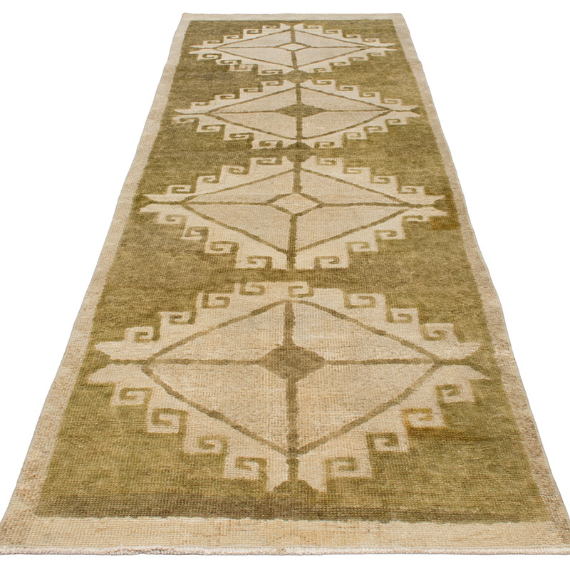 Vintage Turkish Hand-Knotted Runner - 3' 1" x 10'  (37" x 120") - K0092753