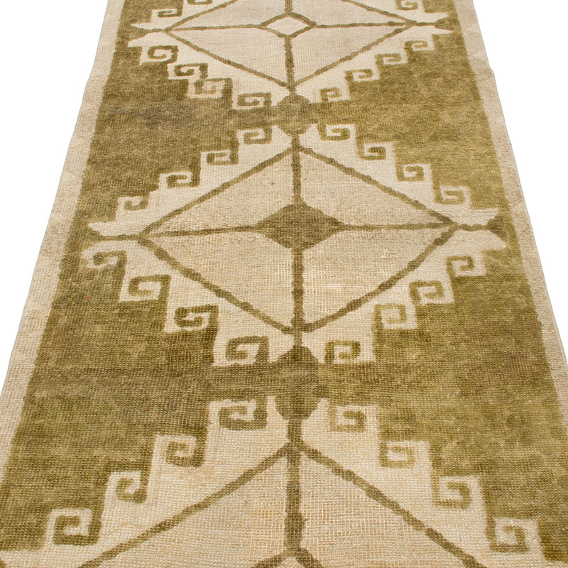 Vintage Turkish Hand-Knotted Runner - 3' 1" x 10'  (37" x 120") - K0092753