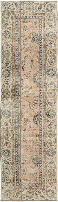 Vintage Turkish Hand-Knotted Runner - 2' 7" x 8' 11" (31" x 107")