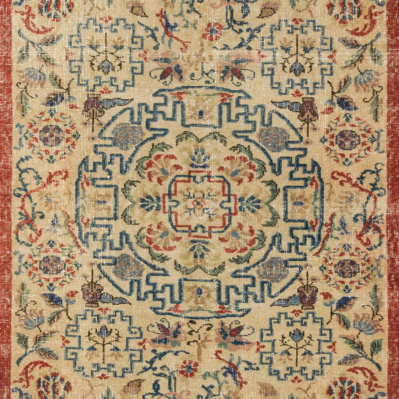 Vintage Turkish Hand-Knotted Rug - 4' 5" x 7' 5" (53" x 89") - K0092757