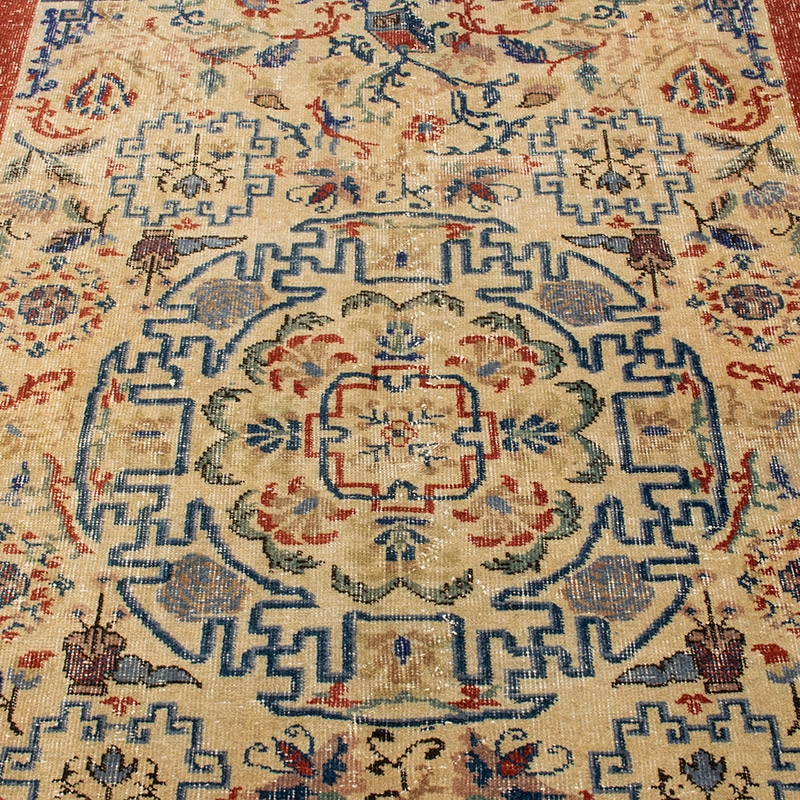 Vintage Turkish Hand-Knotted Rug - 4' 5" x 7' 5" (53" x 89") - K0092757