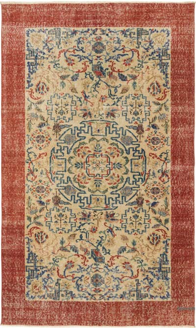 Vintage Turkish Hand-Knotted Rug - 4' 5" x 7' 5" (53" x 89")