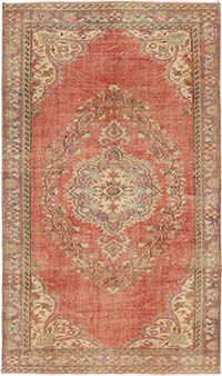 Vintage Turkish Hand-Knotted Rug - 5' 2" x 8' 8" (62" x 104")