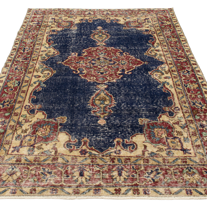 Alfombra Vintage Turca Anudada a Mano - 120 cm x 201 cm - K0092769