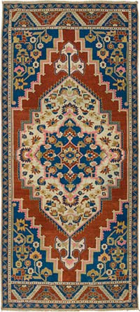 El Dokuma Vintage Halı - 121 cm x 270 cm