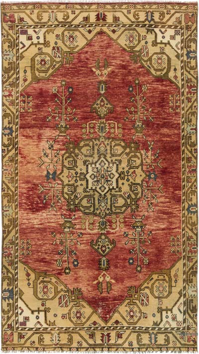 Vintage Turkish Hand-Knotted Rug - 5' 1" x 8' 10" (61" x 106")