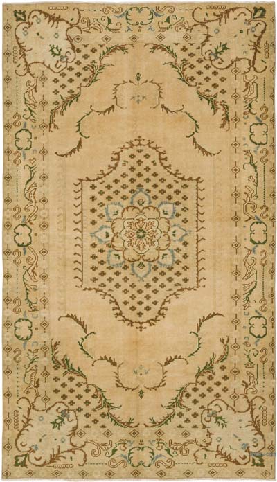 Vintage Turkish Hand-Knotted Rug - 5' 3" x 9' 1" (63" x 109")