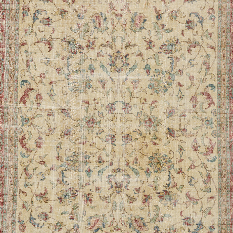 Alfombra Vintage Turca Anudada a Mano - 193 cm x 290 cm - K0092780