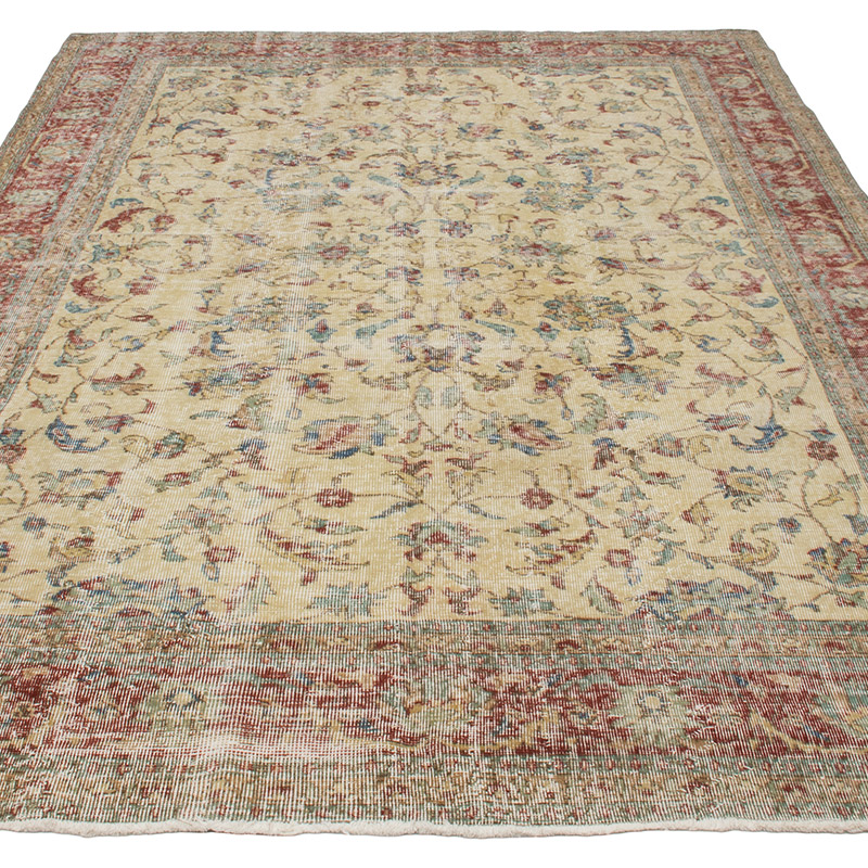Alfombra Vintage Turca Anudada a Mano - 193 cm x 290 cm - K0092780