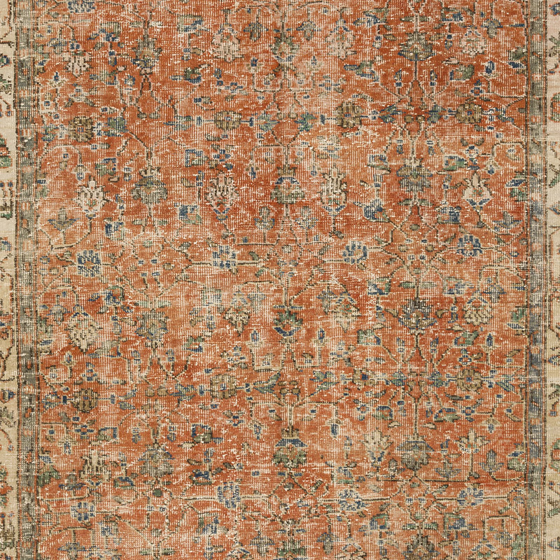 Alfombra Vintage Turca Anudada a Mano - 185 cm x 262 cm - K0092781