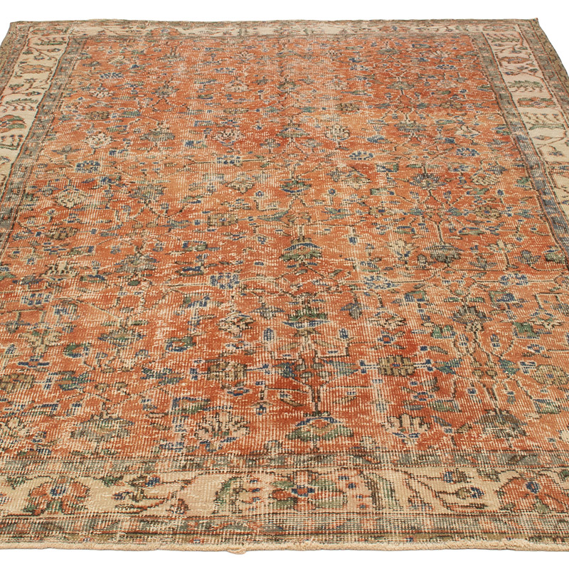 Alfombra Vintage Turca Anudada a Mano - 185 cm x 262 cm - K0092781