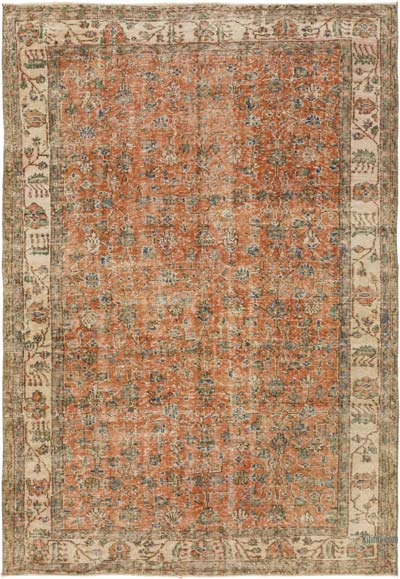 Vintage Turkish Hand-Knotted Rug - 185 cm x 262 cm
