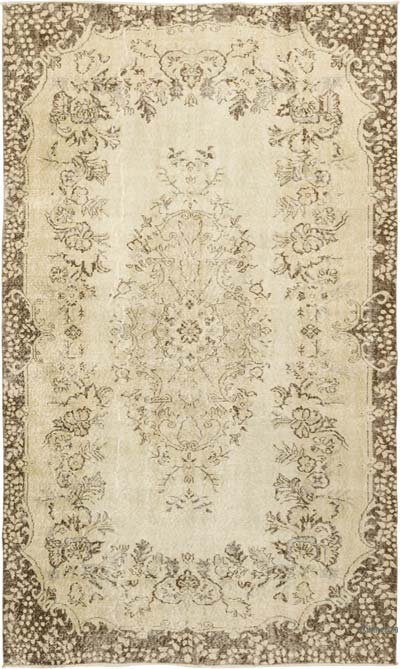 Vintage Turkish Hand-Knotted Rug - 5' 7" x 9' 5" (67" x 113")