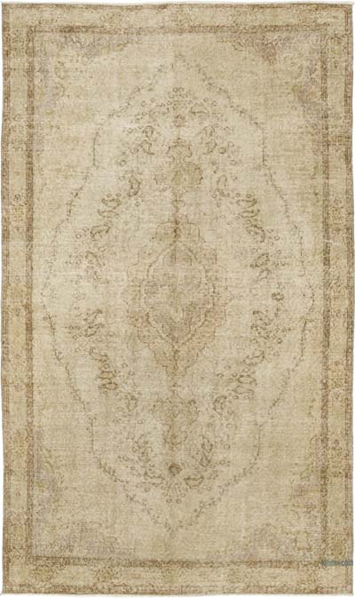 Vintage Turkish Hand-Knotted Rug - 5' 7" x 9' 5" (67" x 113")