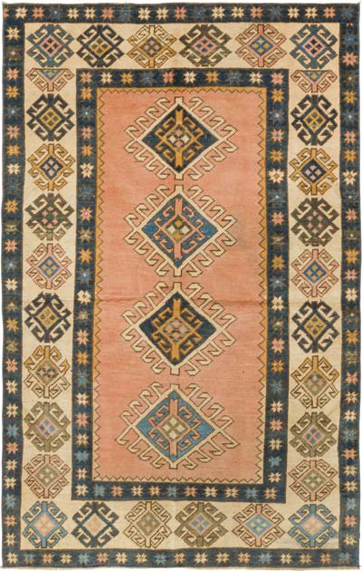 Vintage Turkish Hand-Knotted Rug - 4' 6" x 6' 11" (54" x 83")
