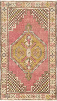 Alfombra Vintage Turca Anudada a Mano - 110 cm x 193 cm