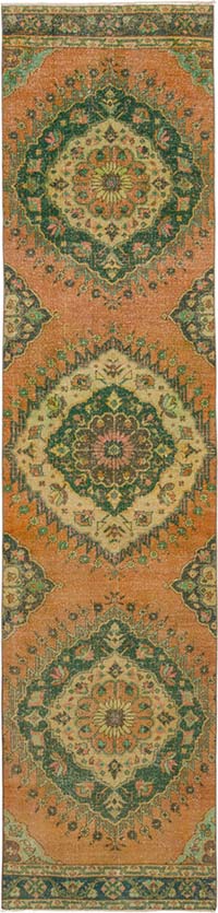 Vintage Turkish Hand-Knotted Runner - 2' 11" x 12' 2" (35" x 146")