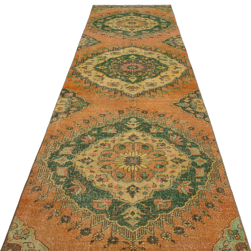 Vintage Turkish Hand-Knotted Runner - 2' 11" x 12' 2" (35" x 146") - K0092805