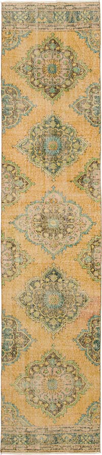 Pasillo Vintage Turco Anudado a Mano - 87 cm x 387 cm
