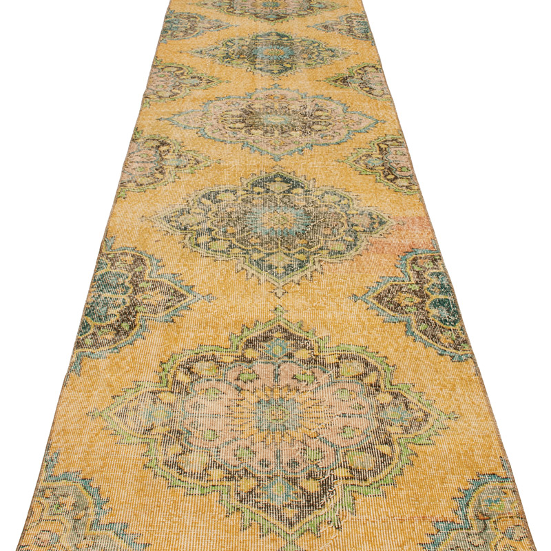 Vintage Turkish Hand-Knotted Runner - 87 cm x 387 cm - K0092806