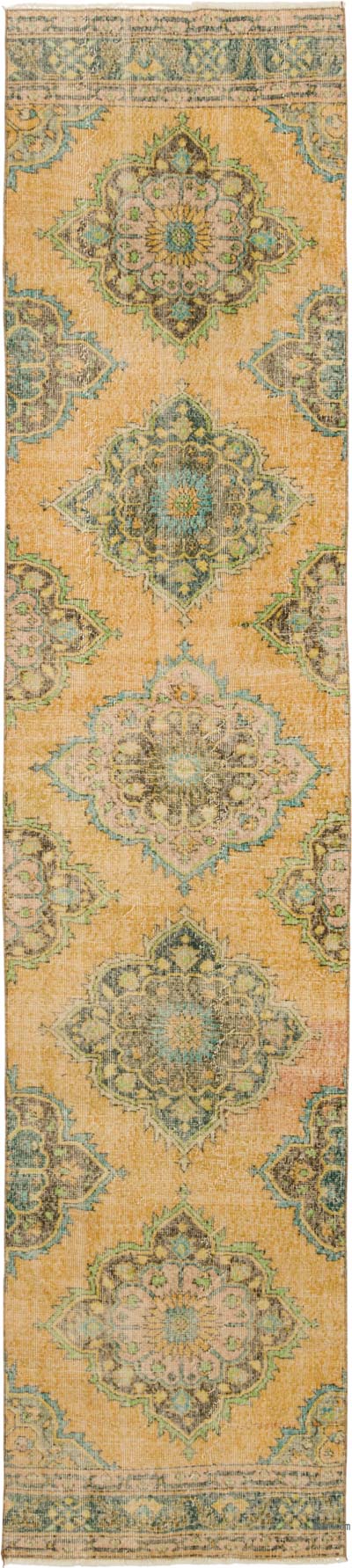 Vintage Turkish Hand-Knotted Runner - 2' 10" x 12' 8" (34" x 152")