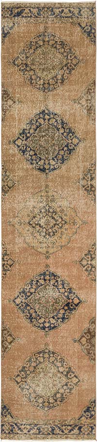 Pasillo Vintage Turco Anudado a Mano - 82 cm x 373 cm