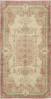 Vintage Turkish Hand-Knotted Rug - 3' 8" x 7'  (44" x 84")