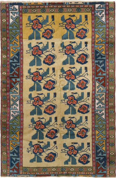 Vintage Turkish Hand-Knotted Rug - 4' 3" x 6' 5" (51" x 77")