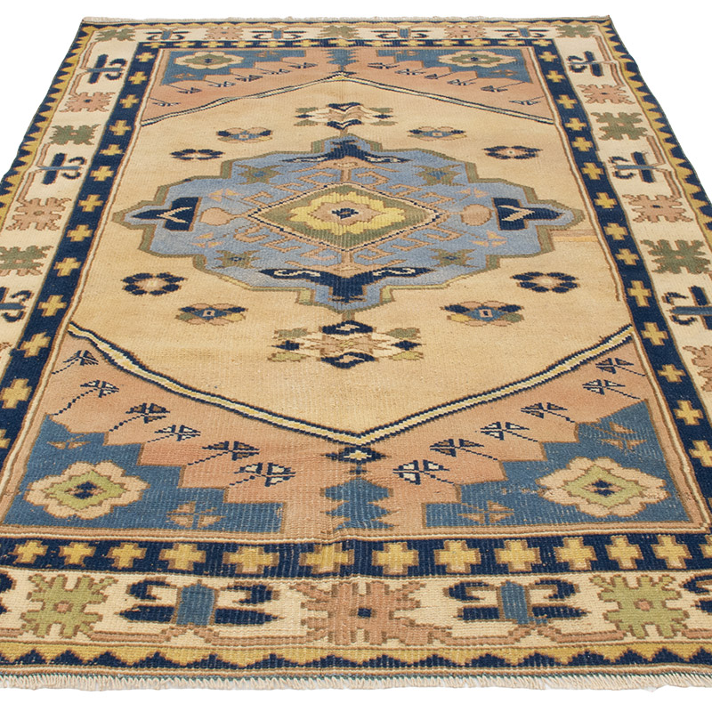 Vintage Turkish Hand-Knotted Rug - 4' 9" x 7' 5" (57" x 89") - K0092816