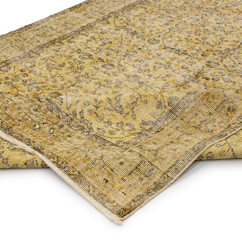 Over-dyed Vintage Hand-Knotted Turkish Rug - K0092818