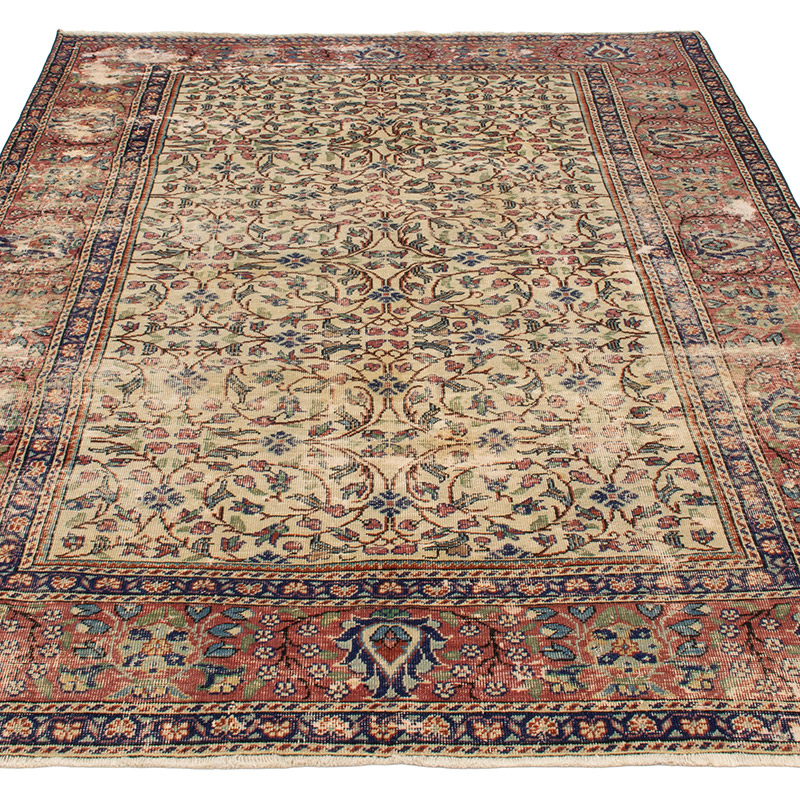Alfombra Vintage Turca Anudada a Mano - 146 cm x 205 cm - K0092819