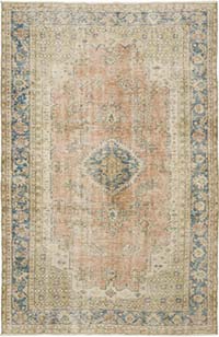 Vintage Turkish Hand-Knotted Rug - 6' 4" x 9' 8" (76" x 116")
