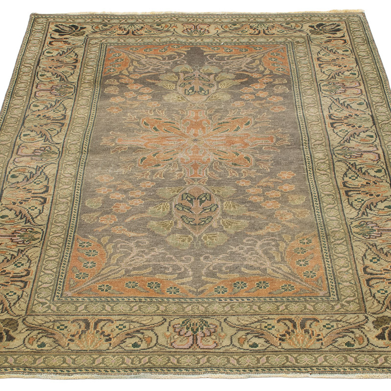 Alfombra Vintage Turca Anudada a Mano - 91 cm x 128 cm - K0092825