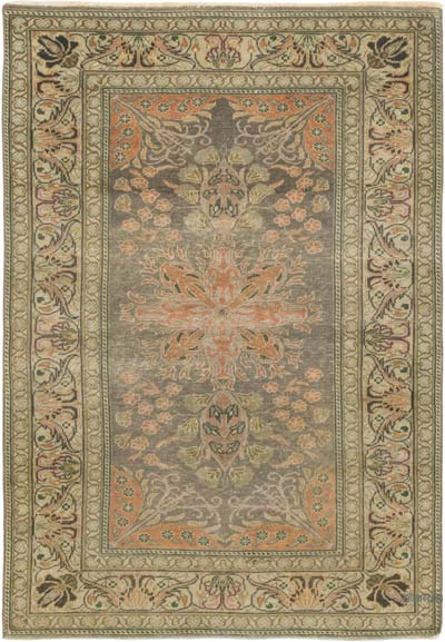 Alfombra Vintage Turca Anudada a Mano - 91 cm x 128 cm
