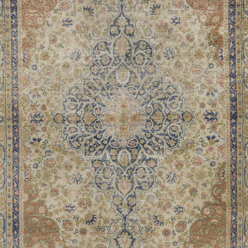 Alfombra Vintage Turca Anudada a Mano - 135 cm x 190 cm - K0092826