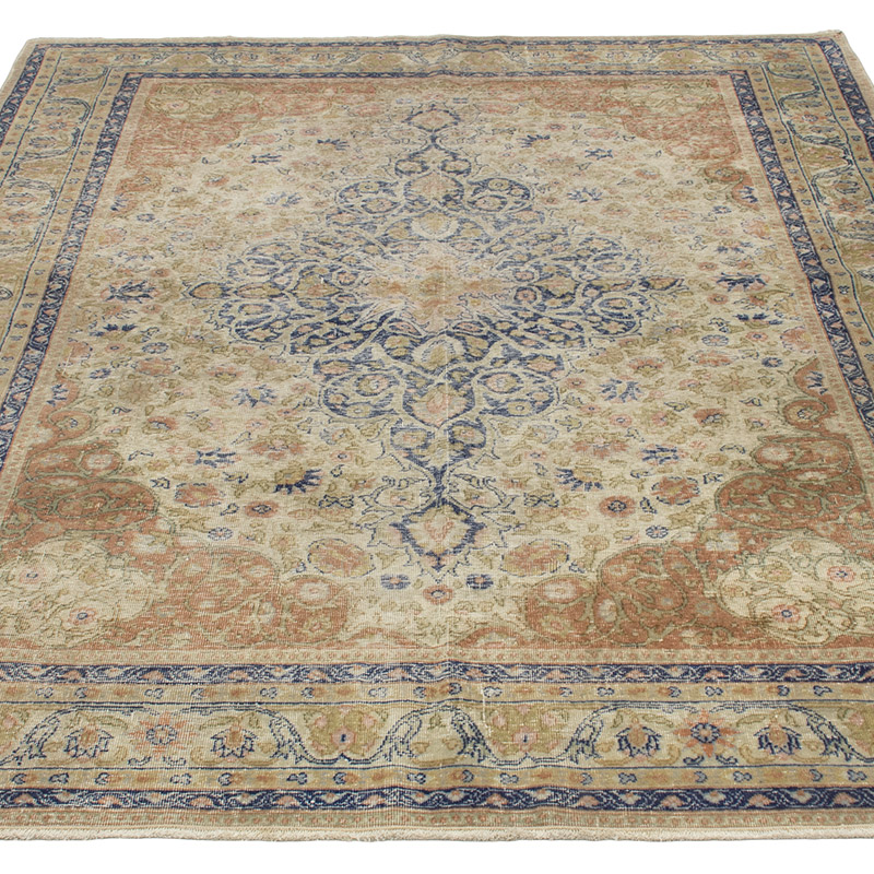 Alfombra Vintage Turca Anudada a Mano - 135 cm x 190 cm - K0092826