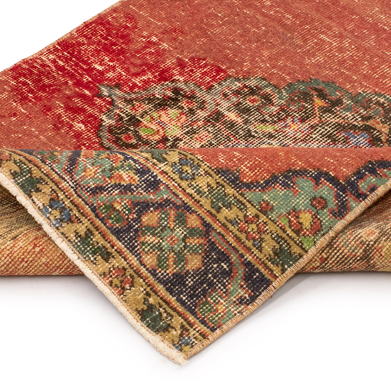 Pasillo Vintage Turco Anudado a Mano - 82 cm x 352 cm - K0092827
