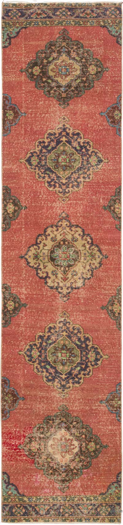 Vintage Turkish Hand-Knotted Runner - 2' 8" x 11' 7" (32" x 139")