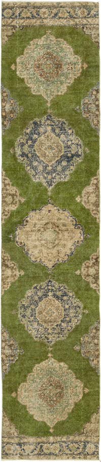 Pasillo Vintage Turco Anudado a Mano - 78 cm x 359 cm