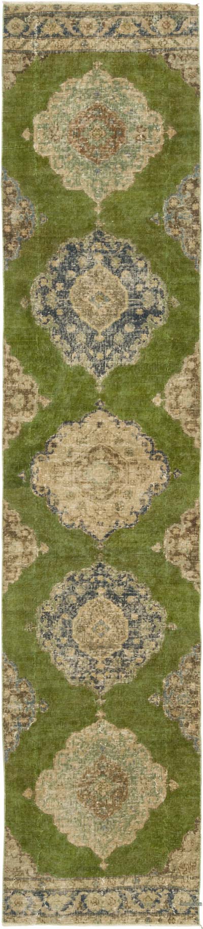 Pasillo Vintage Turco Anudado a Mano - 78 cm x 359 cm