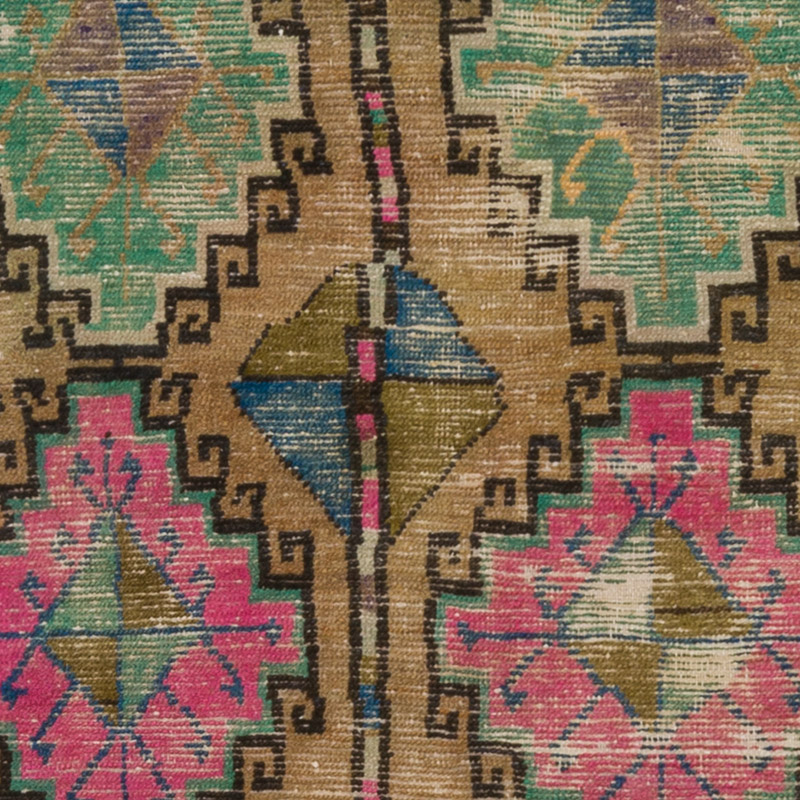 Pasillo Vintage Turco Anudado a Mano - 75 cm x 275 cm - K0092829