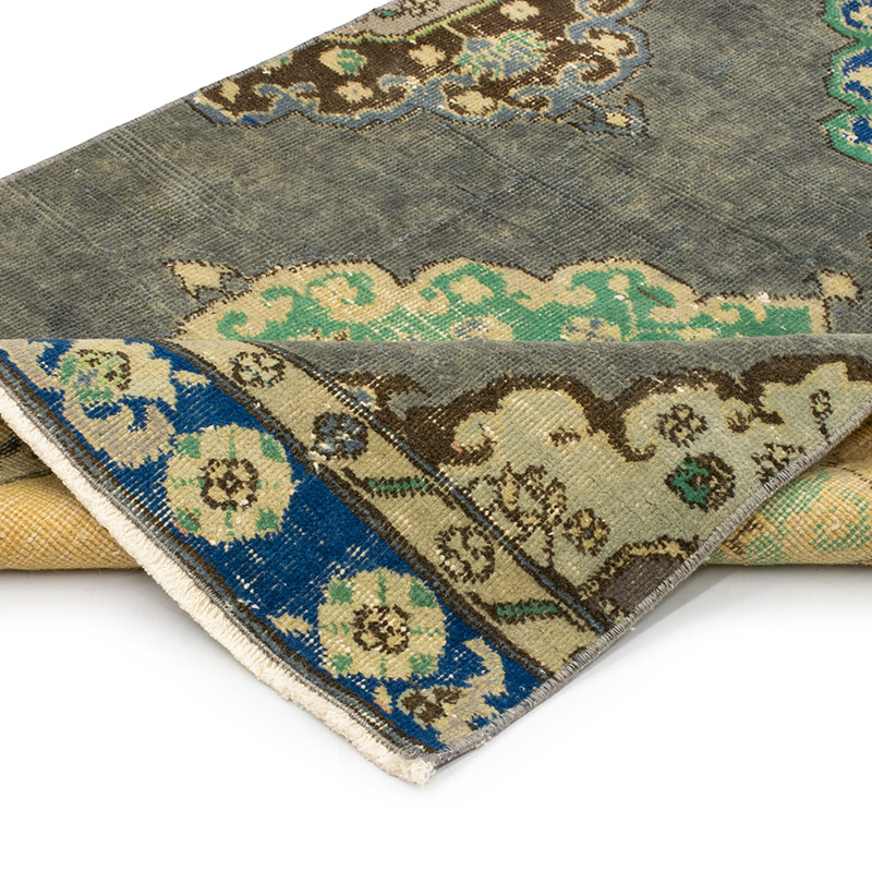 Pasillo Vintage Turco Anudado a Mano - 89 cm x 366 cm - K0092841