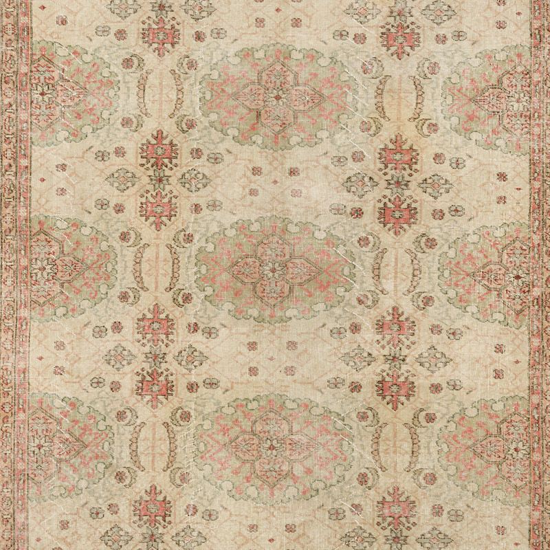 Alfombra Vintage Turca Anudada a Mano - 204 cm x 306 cm - K0092843